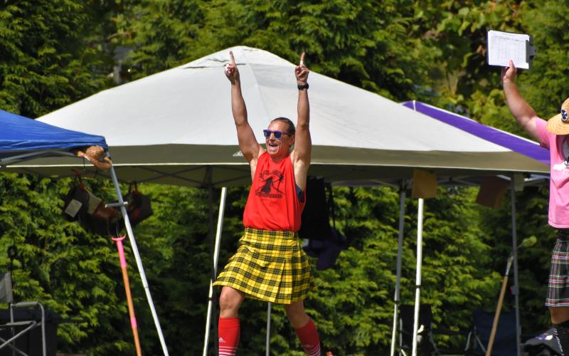 Wade Cheek/The Clayton Tribune. Professional Highland Games athletes were in attendance where they competed in each required event. 