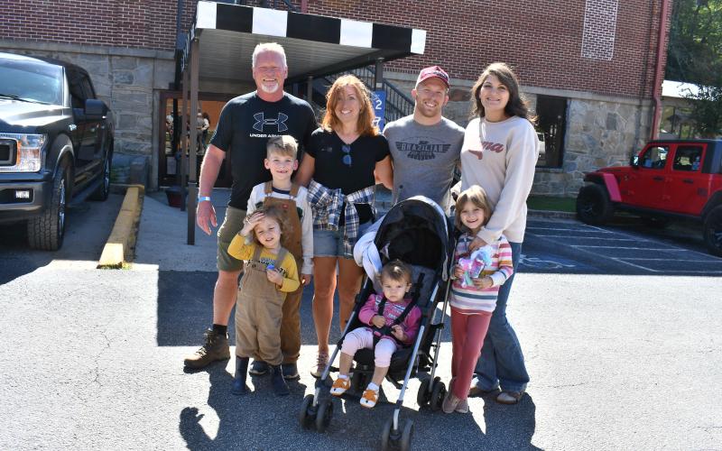 Megan Horn/The Clayton Tribune. Last weekend’s Foxfire Mountaineer Festival was a family-fun event as it featured many activities for all ages. Pictured are the Hicks family from Ellijay, Ga., Emily, David, Marlene, Malcolm, Jackson, 7, Wilder, 3, Hazel, 1 and Ama, 5. 