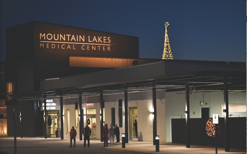 Megan Horn/The Clayton Tribune.  Mountain Lakes Medical Center is decorated in beautiful lights for the holiday season. 