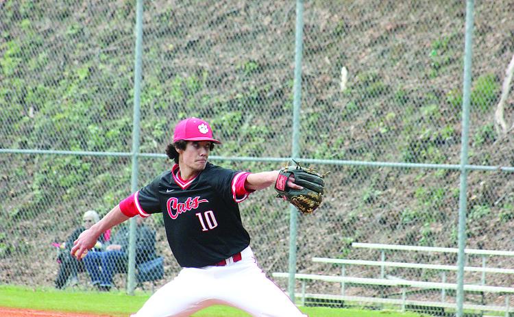 Rabun County's Kasin Old prepares to pitch during a game in Tiger last season. (File Photo)