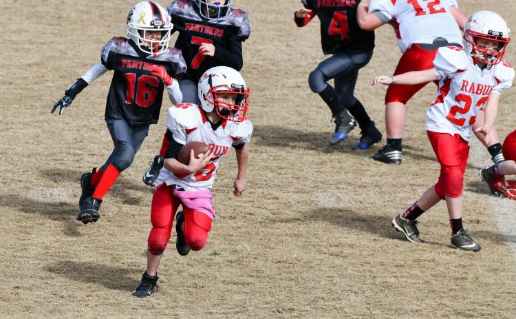 Wyatt English was a workhorse for Rabun County in last Saturday's Super Bowl in carrying the ball. The Wildcats finished the season undefeated thanks to a total team effort throughout the year.