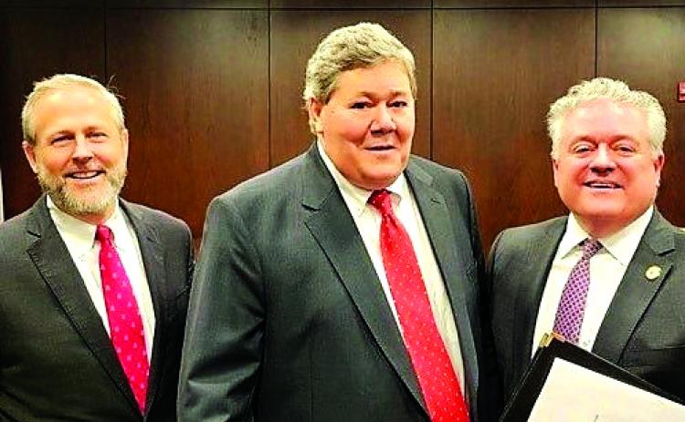 Submitted photo. Superior Court Judge William R. “Bill” Oliver (center) was recently sworn-in as the third judge for the Mountain Judicial Circuit. Judge B. Chan Caudell (left) and Chief Judge Russell W. Smith are the circuit’s other two Superior Court judges. 