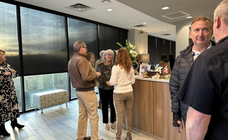 Photo courtesy Matthew Miles/MLMC. Guests mingle during the open house event Feb.1 for the new Pain Clinic at Mountain Lakes Medical Center with Dr. Jerry Allen Spivey, Jr.  Spivey is Board-certified in Anesthesiology, Pain Management and Addiction Medicine. 