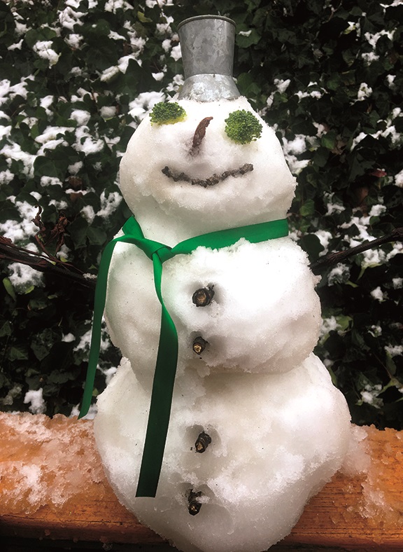 Submitted photo. Susan Gober of Tiger made the most of the snow while it lasted.