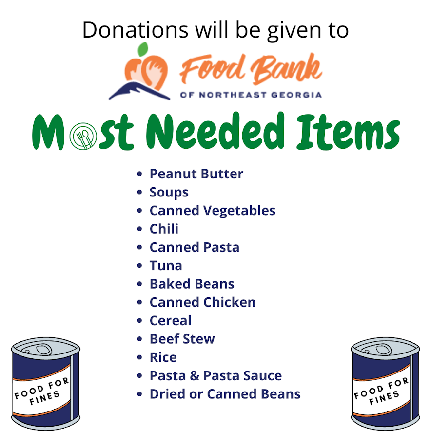 Rabun County Library Food for Fines 