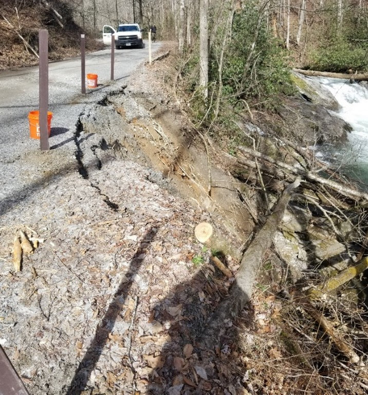 Submitted photo. Tallulah River Road experienced significant damage from heavy rains in 2019. The road will be intermittently closed Mondays through Thursdays until October to allow necessary repairs. Road closures will occur 9 a.m. to 12 p.m. and 2 p.m. to 5 p.m. Monday through Thursday each week until October. Tate Branch and Sandy Bottoms campgrounds will be closed Monday through Thursday, but will open to visitor use Friday through Sunday.