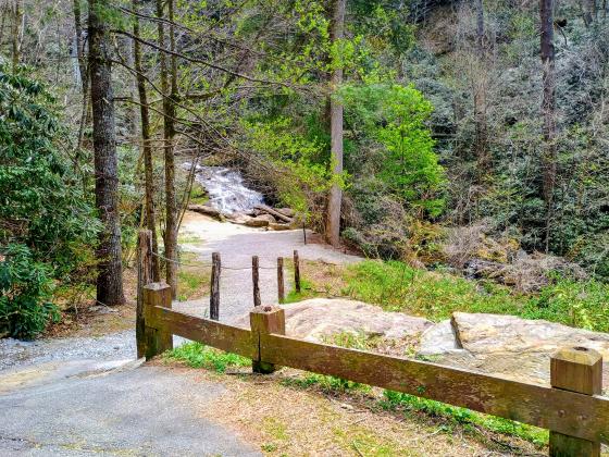 Megan Horn/The Clayton Tribune. Mud Creek Falls and the Mud Creek Trail are among the properties listed part of the $18.5 million sale through Poss Realty. Merrill Trust Group owns over 500 acres of property in Sky Valley. 