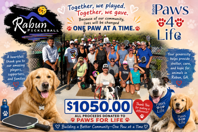Submitted.  Shown are pictures of some of the participants, and two special guests. Dottie was very friendly and was great around the crowd. She would be a great addition to some Rabun County family.