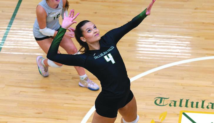 Submitted photo. Beatriz Araujo of Tallulah Falls prepares to strike the volleyball.