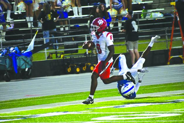 Enoch Autry/The Clayton Tribune. In the Wildcats’ 45-10 win at Banks County, senior JK Fruster scored three touchdowns to push his season total to 14. On Oct. 9, the “Hall of Fame” ceremony will begin  at home at 6:50 p.m.