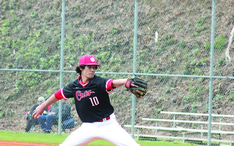 Rabun County's Kasin Old prepares to pitch during a game in Tiger last season. (File Photo)