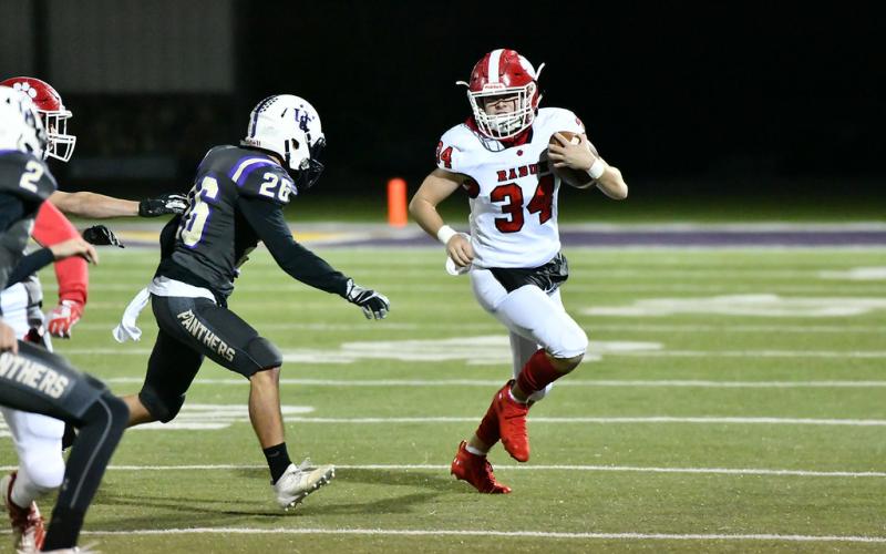 Tate Ramey advances the ball against homestanding Union County last Friday night in Blairsville.