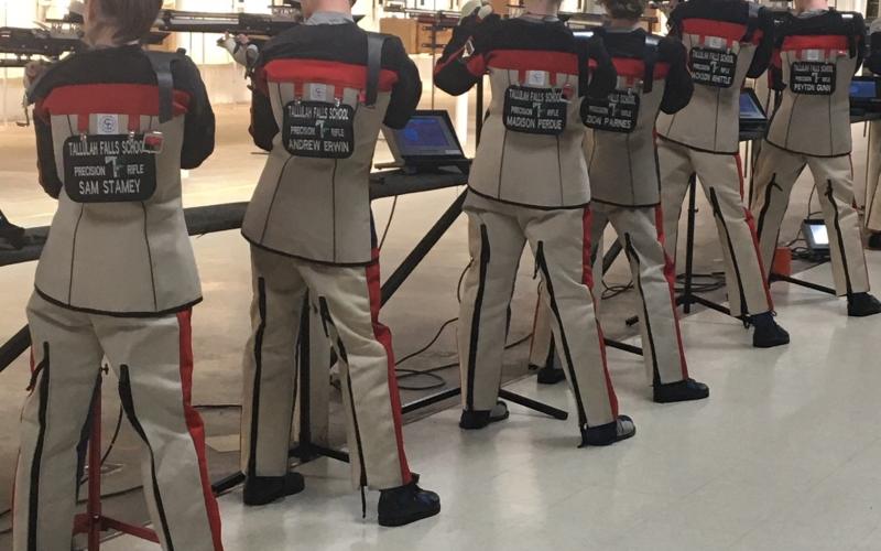 Photo courtesy of Tallulah Falls School. Tallulah Falls rifle team competes in Old Mill Invitational.