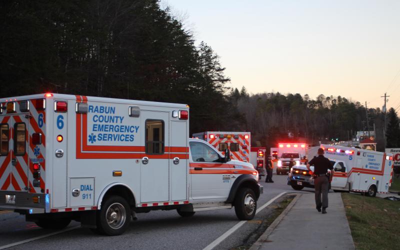 Megan Broome/The Clayton Tribune. A fatal accident in Dillard on Monday, Dec. 30 closed down traffic on Highway 441 for several hours as emergency personnel worked the scene. Two women were killed and one teenager airlifted following the high-speed crash.