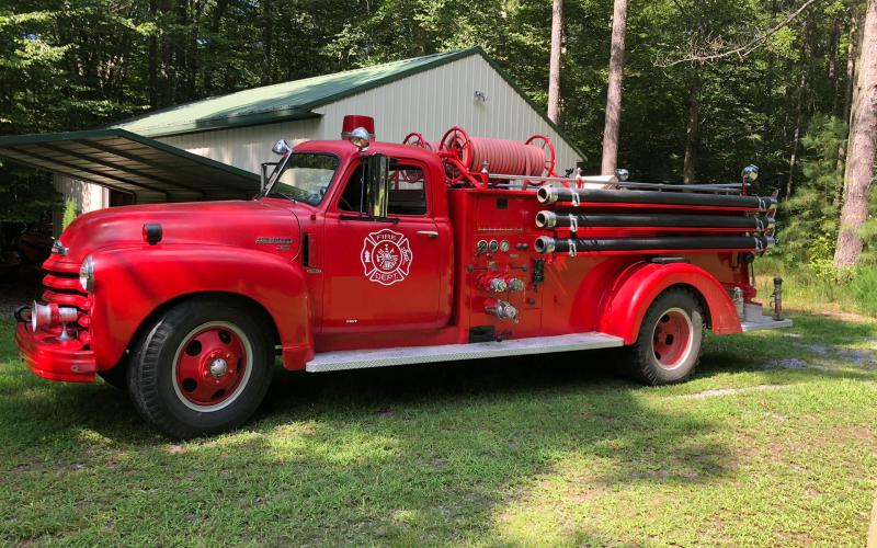 Submitted photo. The Lake Burton Civic Association purchased this 1949 fire engine pumper truck as part of a restoration project to recruit volunteer firefighters and to commemorate the contribution volunteer firefighters make to the Rabun County community.