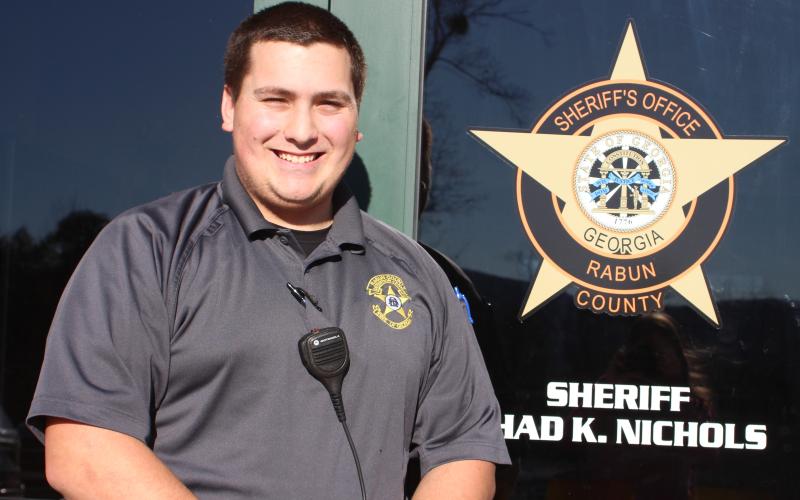 Megan Broome/The Clayton Tribune. Detention Center Officer Jeremy Gallagher was recently named Rabun County Sheriff’s Office Jailer of the Year. He said that he loves his job and serving the Rabun County community.