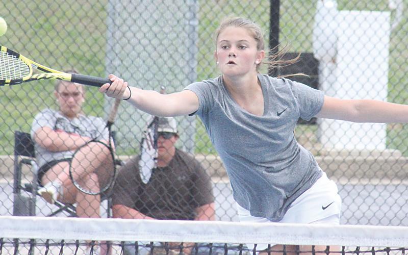 File photo Jenica Steill (pictured from last season) won, 8-3 at No. 1 singles last Thursday.