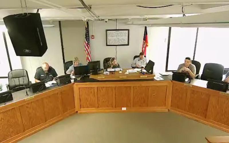 Megan Broome/The Clayton Tribune. The Clayton City Council broadcast their Tuesday meeting live on social media as they continue to ask the public not to attend due to the current health emergency.