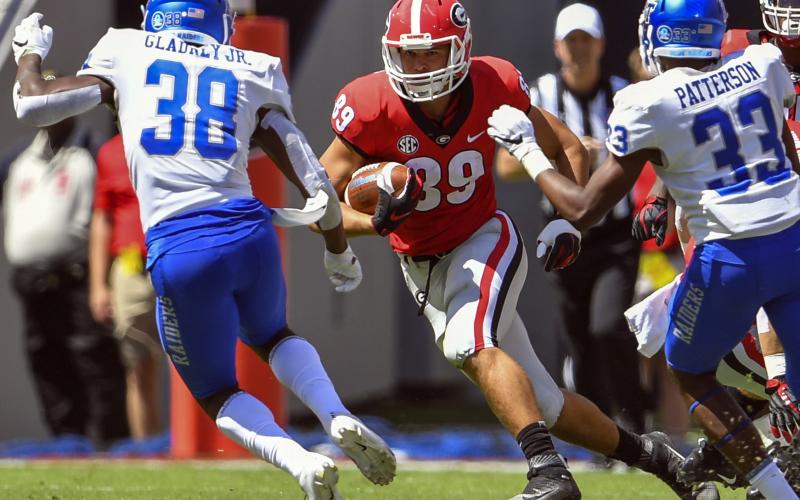 Photo by Dale Zanine/USA Today Sports. Former Rabun County High and University of Georgia standout Charlie Woerner was one of seven Bulldogs picked last weekend in the NFL draft.