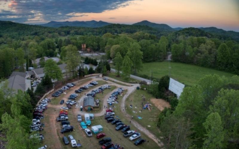 Photo courtesy Tom Major/Tiger Drive-in. An aerial view of the Tiger Drive-In. Owner Tom Major said that the theater has had a successful business since it opened back up a few weeks ago. Due to COVID-19 social distancing precautions, only 70 cars are allowed in the theater at a time, instead of the 220 it has the capacity to hold.