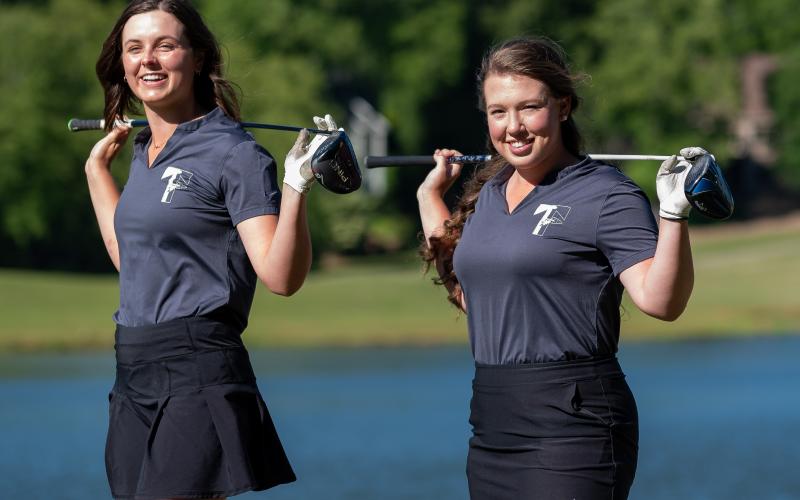 Photo courtesy Lane Gresham. Tallulah Falls School golfers Maggie Jackson and Brinson Hall, both rising seniors, burst onto the varsity scene as freshmen and dominate the program's record book.