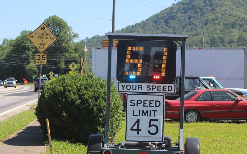 Megan Broome/The Clayton Tribune. The town of Tallulah Falls voted last week to contract with a company that provides automated laser speed detection devices similar to this unit in Mountain City, only the new equipment will automatically flag speed violations for possible citations by town police.