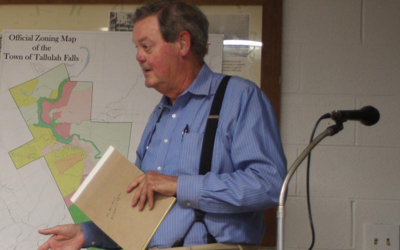 Megan Broome/The Clayton Tribune. Tallulah Falls residents addressed council members in public hearings on adoption of an amendment to the city’s zoning map and a short-term rental ordinance that would not allow these types of rentals in the R-1 district.