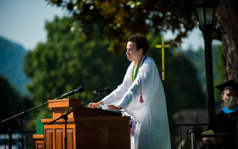Nathan Williams ‘20 of Dominica addressed his fellow graduates as the student speaker during Rabun Gap-Nacoochee School’s 117th Commencement Ceremony.