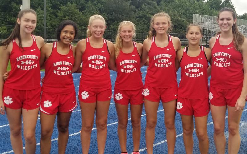 Photo courtesy of Rabun County High School. The Rabun County High girls cross-country team won its season-opening 3K race Aug. 25 at Banks County.