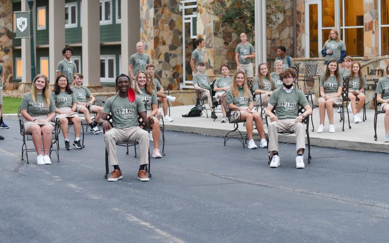 E. Lane Gresham/Tallulah Falls School. Members of the Class of 2021 gather to watch the sunrise at Tallulah Falls School on the first day of school, Aug. 24. With enrollment for the 2020-21 academic year at 531 students – 423 day students and 108 boarding students, the Light in the Mountains remains bright. Forty-two students are from Rabun County.