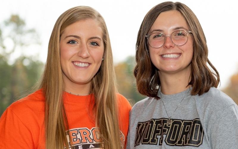 Photo courtesy of Tallulah Falls School Katy Corbett (left) has signed to play beach volleyball at Mercer, and Maggie Jackson has signed to play golf at Wofford.