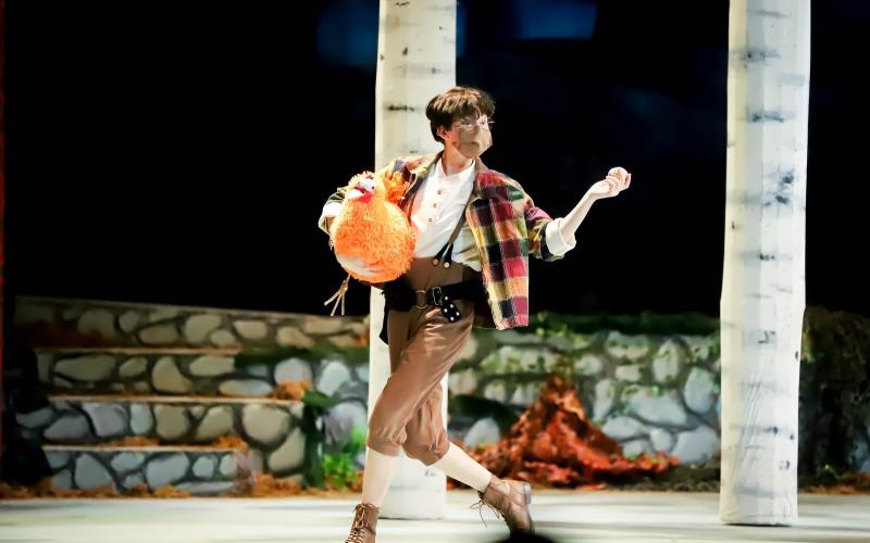 Photo courtesy Rabun Gap-Nacoochee School. Cooper Knittel ‘21 of Otto, NC as Jack in Rabun Gap’s production of “Into the Woods.” 