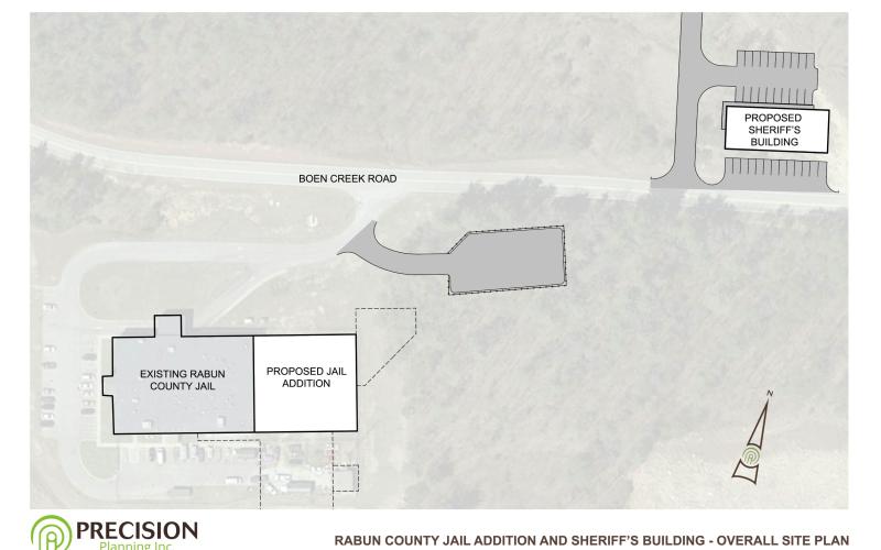 Site plan for the Rabun County jail addition and sheriff’s building. Precision Planning Inc. is the architect for the project.