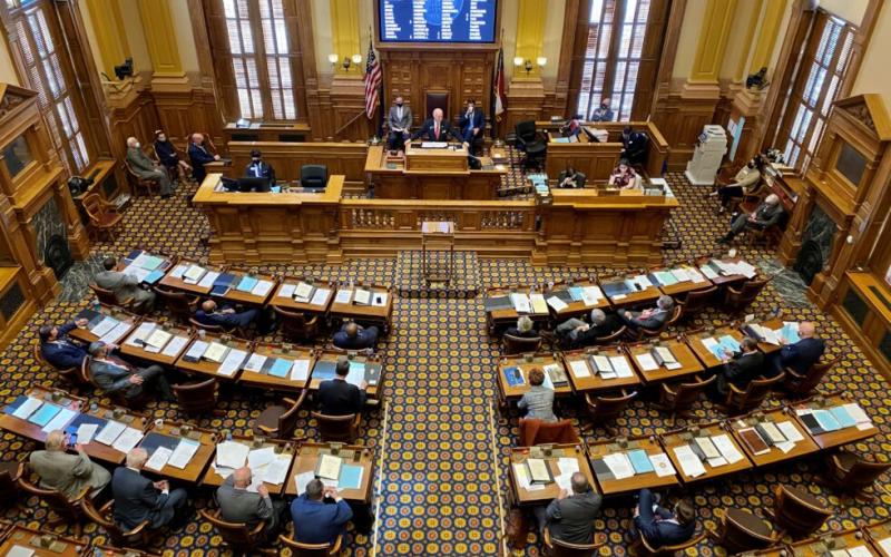 Beau Evans/Capitol Beat News Service. The Georgia Senate convened to vote on several major bills on voting and elections on March 8, 2021.