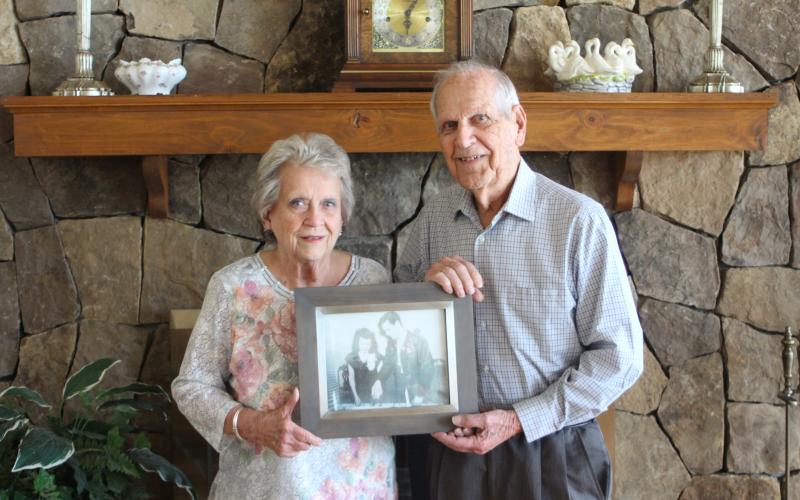Megan Broome/The Clayton Tribune. Jean and Jim Rittenhouse will celebrate their 75th wedding anniversary Friday. The couple married in 1946, just after Jim returned from World War II.