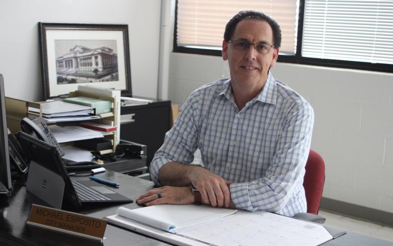 Megan Broome/The Clayton Tribune. Michael Esposito began as Clayton's new city manager on April 12. He said the aspect he loves most about his job is working with and interacting with citizens.