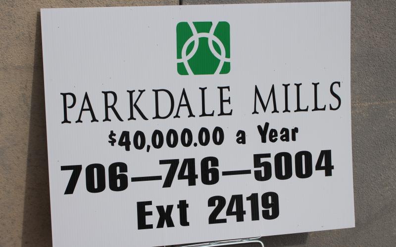 Megan Broome/The Clayton Tribune. Signs of the times: While many Rabun County businesses such as Parkdale Mills, Valley Cafe and Catering, and Duvall Automotive have jobs available, many owners say they are not receiving applicants.