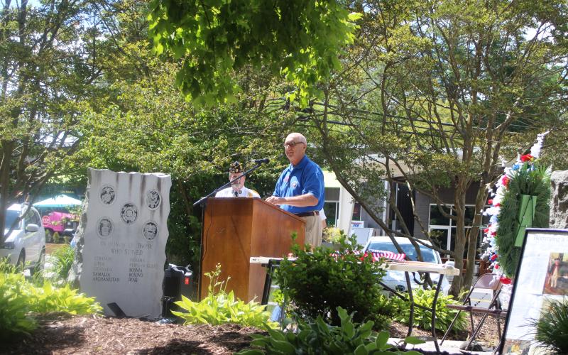 Megan Broome/The Clayton Tribune. Col. Ret. Guy Gober was the guest speaker at Monday’s Memorial Day ceremony and spoke about the importance of honoring those who have died.