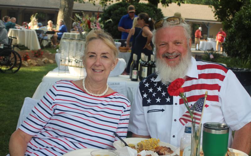 Megan Broome/The Clayton Tribune. Melody Tumlin and Rodney Tumlin attend festivities at The Dillard House over the weekend.