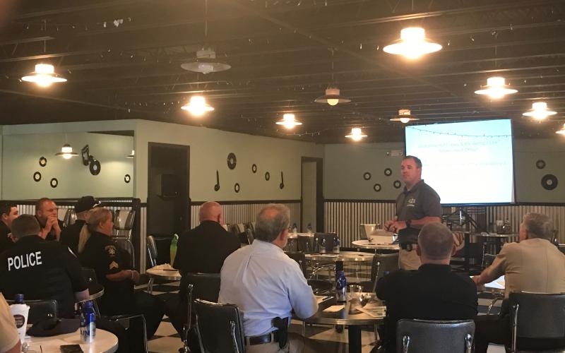 Submitted photo. Law enforcement officials gathered in Clayton last week to learn the latest strategies and tactics for combatting litter and roadside pollution.