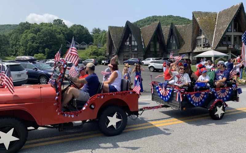 Submitted photo. The city of Sky Valley celebrated Independence Day with its annual patriotic parade through town on Sunday. There were over 35 entries in the parade.