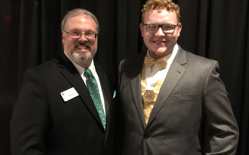 Submitted photo. Rabun County 4-H President Carson Carpenter attends the State 4-H competition with Rabun 4-H Educator Joey Eller.