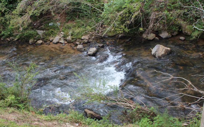 Megan Broome/The Clayton Tribune. A view of Stekoa Creek from Stekoa Creek Park in Clayton. The park is located behind the Georgia Mountain Market and was built by the Chattooga Conservancy.