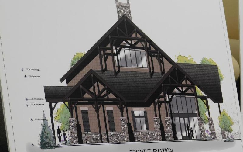 Submitted photo. Ray Pagano presented Clayton City Council with a proposed building for a Rabun Performing Arts Center.