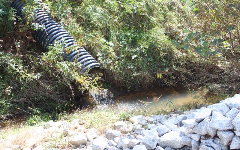 Megan Broome/The Clayton Tribune. A view of Stekoa Creek across from the Rabun County Marshal’s Office in Clayton.