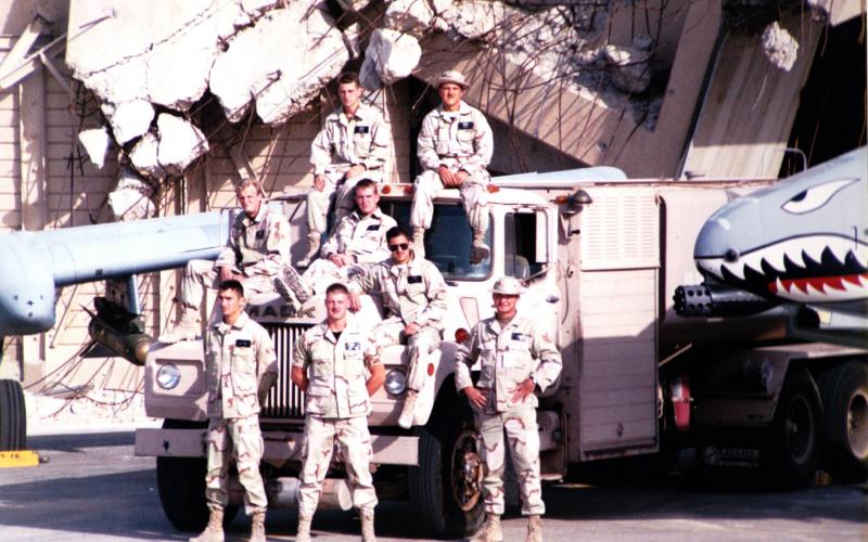 Submitted photo. Scott Crane serves in Kuwait in the early 1990s. He was stationed at Ahmad al-Jaber Air Base there in support of Desert Shield.