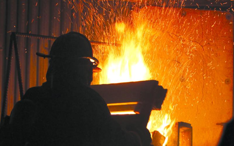 Megan Broome/The Clayton Tribune. Station 4 Captain John Murray prepares a controlled burn for the training.