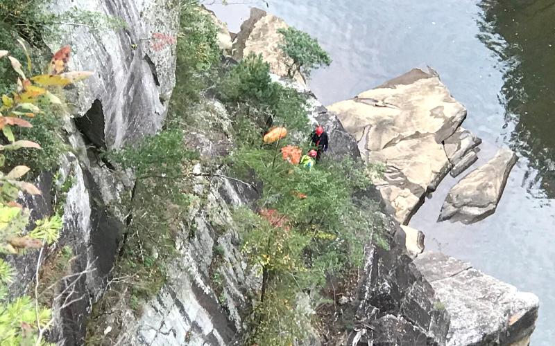 Photo courtesy of Georgia DNR. Several agencies performed a recovery operation on a Brookhaven, Ga., man who was recovered from the bottom of Tallulah Gorge on Oct. 30. Agencies participating in the search and recovery efforts included Rabun County Emergency Medical Services; DNR Law Enforcement; DNR Parks; Georgia Emergency Management Agency; Rabun County Sheriff’s Office; Rabun County Search and Rescue and Habersham Search and Rescue.