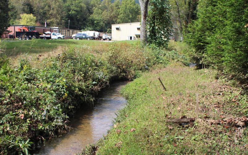 Megan Broome/The Clayton Tribune. A view of Stekoa Creek behind the Clayton Municipal Complex, Clayton.