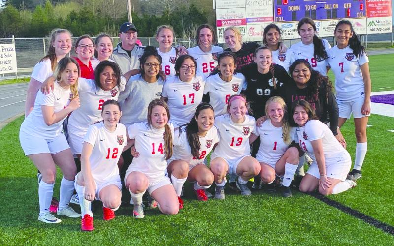 Submitted photo. Rabun County claimed the Region 8-AA girls soccer crown for its first-ever region championship.